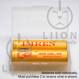 IMREN 20700 3200mAh 25A/40A Flat Top Battery - Case