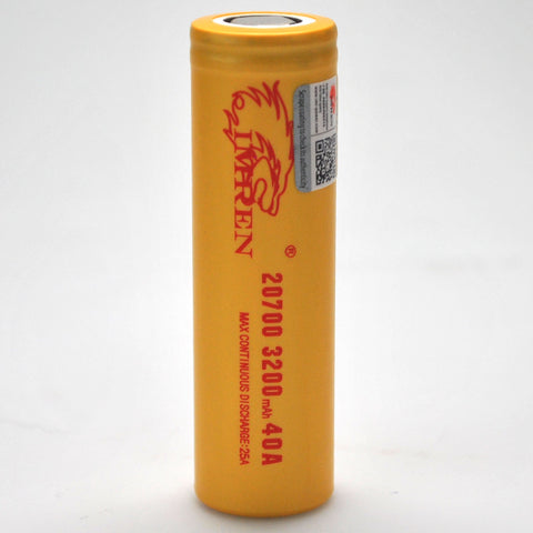 IMREN 20700 3200mAh 25A/40A Flat Top Battery - Genuine - Clearance Liion Wholesale Batteries IMREN 20700 3200mAh 25A/40A Flat Top Battery - Genuine - Clearance Liion Wholesale Batteries
