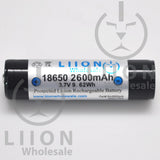 Protected 2600mAh 10A 18650 Button Top Battery - Side