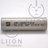 Molicel/NPE P26A 35A 2600mAh Flat Top 18650 Battery - Authorized Distributor (INR-18650-P26A) - Side