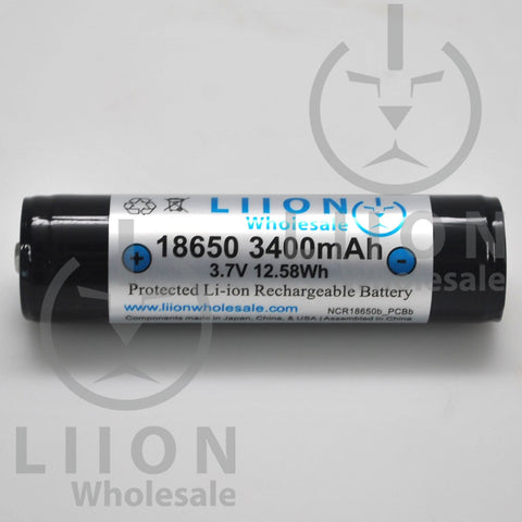 Protected 3400mAh 5A Li-ion 18650 Button Top Battery (Panasonic NCR186 – Liion  Wholesale Batteries