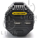 Nitecore V2 2-Bay In-Car Lithium Ion Battery Charger - Ports
