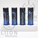 OpicPlus AA Size Button Top 2800mWh 1.5V Battery - 4x in charger