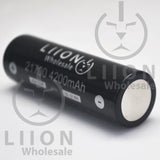 Liion Wholesale BUTTON Top Molicel INR-21700-P42A 45A 4200mAh 21700 Battery - Negative