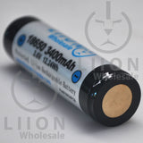 Protected 3400mAh 10A 18650 Button Top Battery - Negative