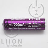 Vapcell 14500 Purple/White 10A Button Top 1000mAh Battery - Side