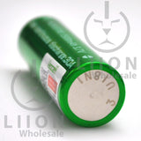 Vapcell 20700 Green/White 30A Flat Top 3500mAh Battery - Negative