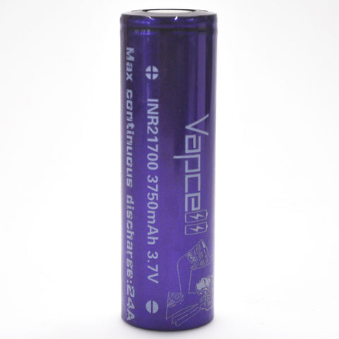 Vapcell 21700 24A Flat Top 3750mAh Battery - Genuine Liion Wholesale Batteries Vapcell 21700 24A Flat Top 3750mAh Battery - Genuine Liion Wholesale Batteries
