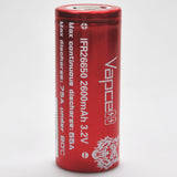Vapcell IFR26650 55A/75A Flat Top 2600mAh Battery