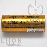 Vapcell 26650 20A Flat Top 5300mAh Battery - Side