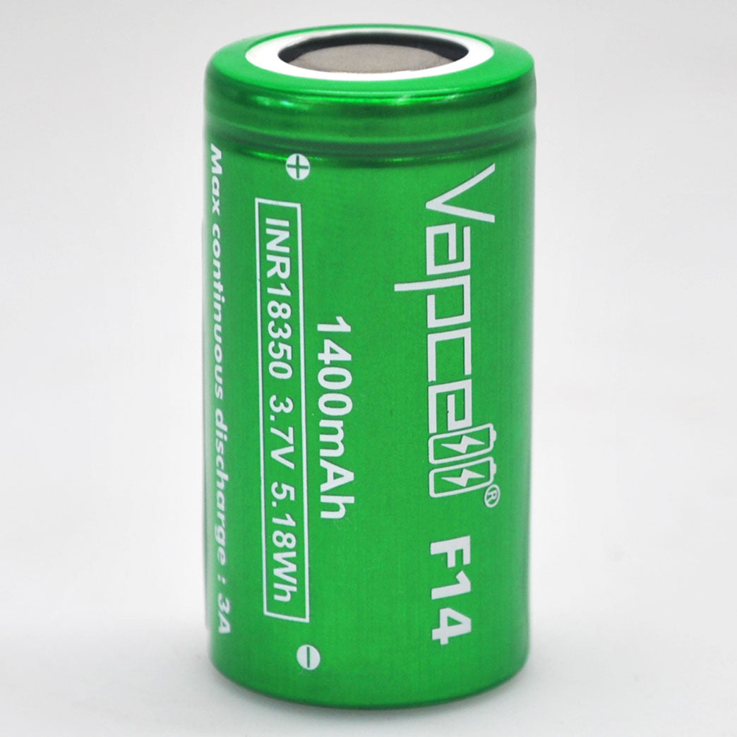 Vapcell F14 18350 3A Flat Top 1400mAh Battery - Genuine Liion Wholesale Batteries Vapcell F14 18350 3A Flat Top 1400mAh Battery - Genuine Liion Wholesale Batteries