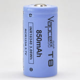 Vapcell T8 16340 3A Button Top 850mAh Battery
