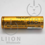 Vapcell G50 21700 15A Flat Top 5000mah Battery - Side