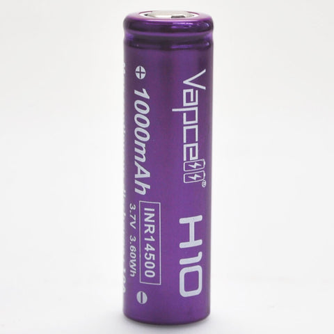 Vapcell H10 14500 Purple/White 10A Flat Top 1000mAh Battery