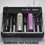 XTAR MC6C Smart Battery Charger - Batteries on charger